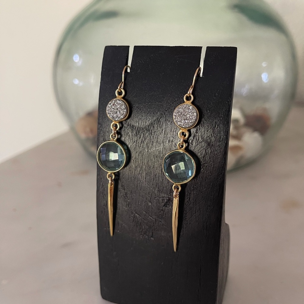 Gold filled druzy earrings